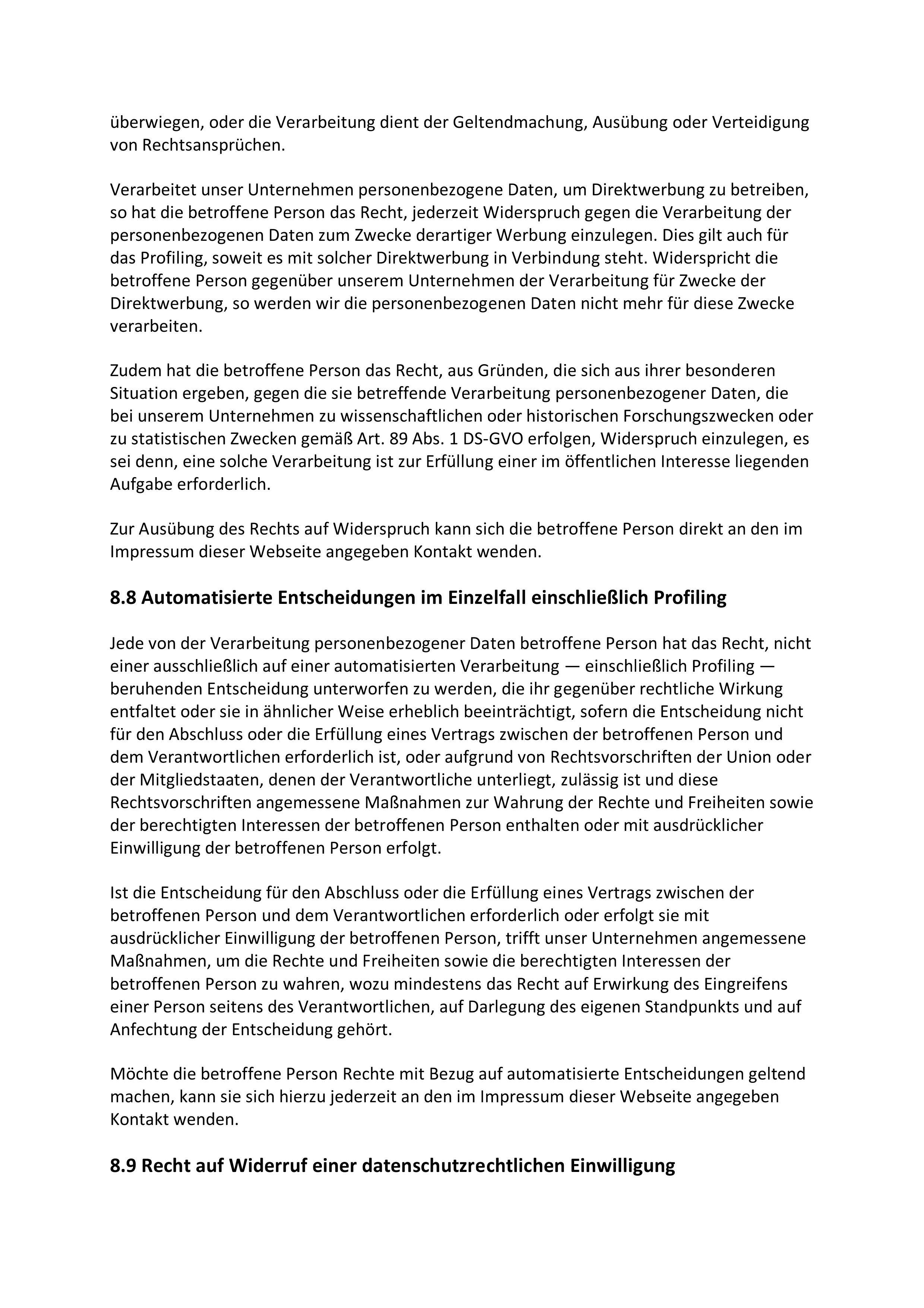 Datenschutzerklärung, Seite 9